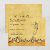 rustige ,  , zeehondenstrandbruiloft rsvp kaartje (Voorkant / Achterkant)