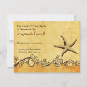 rustige , , zeesterstrand bruiloft rsvp (Voorkant)