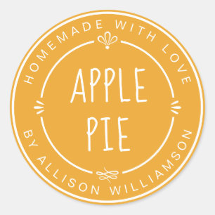 Rustige zelfgemaakte appeltaart Mellow Yellow Ronde Sticker