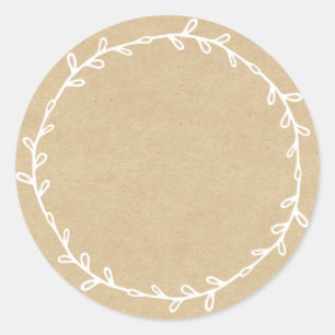 Rustige zelfgemaakte jam inmaak kraftpapier opschr ronde sticker