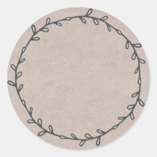 Rustige zelfgemaakte jam inmaak kraftpapier opschr ronde sticker