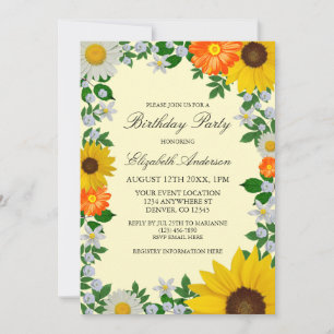 Rustige zonbloem Daisy Floral Birthday Kaart