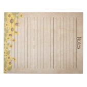 Rustige zonnebloem Aangepast Notitieblok (Voorkant)