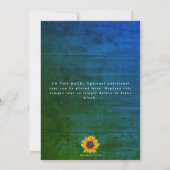 Rustige zonnebloem Blauw Groen Afstuderen Kaart (Achterkant)