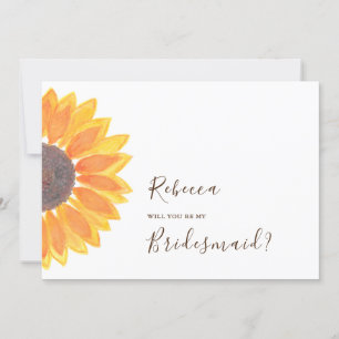 Rustige zonnebloem Bridesmaid-voorstel Kaart