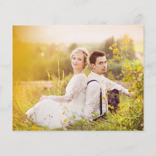 Rustige zonnebloem | BUDGET bruiloft Hartelijk dan (Achterkant)