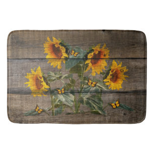 Rustige zonnebloem Butterflies Barn Board Badmat