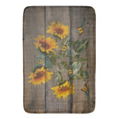 Rustige zonnebloem Butterflies Barn Board Badmat (Voorkant Verticaal)