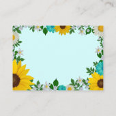 Rustige zonnebloem Daisy Floral Reception Informatiekaartje (Achterkant)