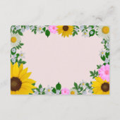 Rustige zonnebloem Daisy Floral Wedding Reception Informatiekaartje (Achterkant)