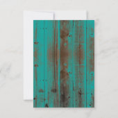 Rustige zonnebloem en Blauwgroen Barn Wedding RSVP (Achterkant)