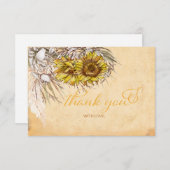 Rustige zonnebloem en gras Hartelijk dank Bedankkaart (Voorkant / Achterkant)