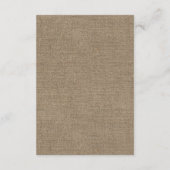 Rustige zonnebloem en tapelucht Burlap-ontvangst Informatiekaartje (Achterkant)