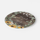 Rustige zonnebloem Eucalyptus Barn Wood Papieren Bordje (Gekanteld)