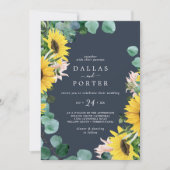 Rustige zonnebloem Eucalyptus | Casual marinebruil Kaart (Voorkant)