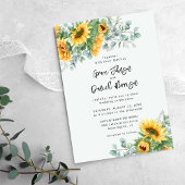 Rustige zonnebloem Eucalyptus Floral Wedding Kaart