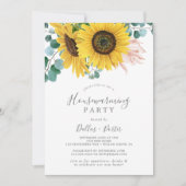 Rustige Zonnebloem Eucalyptus Housewarming Party Kaart (Voorkant)