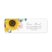 Rustige zonnebloem Eucalyptus Return Address Label (Voorkant)