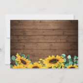 Rustige zonnebloem Eucalyptus String Lights Weddin Save The Date (Achterkant)