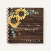 Rustige zonnebloem Eucalyptus Wedding Guest Book Notitieboek (Voorkant)