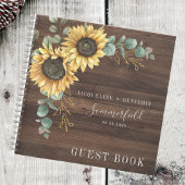 Rustige zonnebloem Eucalyptus Wedding Guest Book Notitieboek