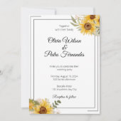 Rustige zonnebloem Eucalyptus Wedding Kaart (Voorkant)