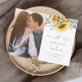 Rustige zonnebloem Eucalyptus Wedding Save The Date