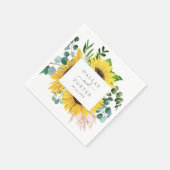 Rustige zonnebloem Eucalyptus Wedding Servet (Hoek)