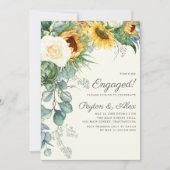 Rustige zonnebloem Eucalyptus White Roses Verlovin Kaart (Voorkant)