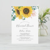 Rustige zonnebloem Eucalyptusrepetitie Dinner Kaart (Staand voorkant)