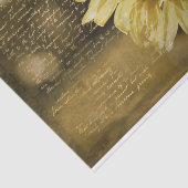 Rustige zonnebloem Goud Handgeschreven ontkoppelin Tissuepapier (Detail)
