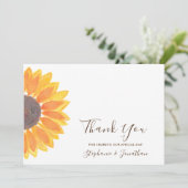 Rustige zonnebloem Hartelijk dank Bedankkaart (Staand voorkant)