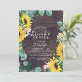 Rustige zonnebloem | Hout Brunch en bubbelbad Kaart (Staand voorkant)