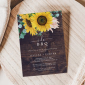 Rustige zonnebloem | Hout I Do BBQ Engagement Part Kaart