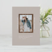 Rustige Zonnebloem Hout Taupe II Vrijgezellenfeest Kaart (Staand voorkant)