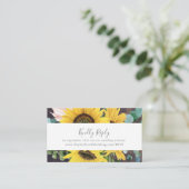 Rustige zonnebloem | Hout Weddenschap Website RSVP Informatiekaartje (Staand voorkant)