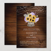 Rustige zonnebloem Hydrangea Hood Floral Wedding Kaart (Voorkant / Achterkant)