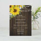 Rustige zonnebloem Ivory Floral Wedding  Kaart (Staand voorkant)