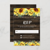 Rustige zonnebloem Kaarten RSVP Kaartje (Voorkant / Achterkant)