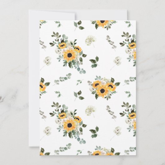 Rustige zonnebloem | Oh Baby shower Gold Script Kaart (Achterkant)