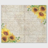  Rustige Zonnebloem Oude Decoupage  Cadeaupapier (Vlak)