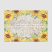 Rustige Zonnebloem Oude Decoupage Tissuepapier (Voorkant)