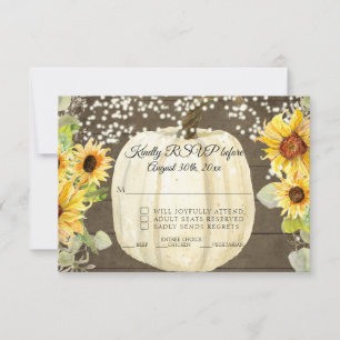 Rustige zonnebloem Pompoen Twinkle Light RSVP Kaartje