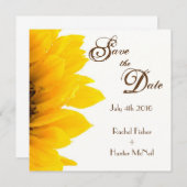 Rustige zonnebloem Sla de datum op Save The Date (Voorkant / Achterkant)