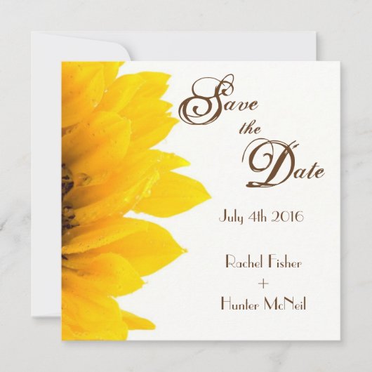Rustige zonnebloem Sla de datum op Save The Date (Voorkant)