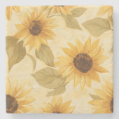 Rustige zonnebloem stenen onderzetter (Voorkant)