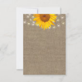 Rustige zonnebloem & String Lights Burlap Backgrou Kaart (Voorkant)