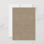 Rustige zonnebloem & String Lights Burlap Backgrou Kaart (Achterkant)