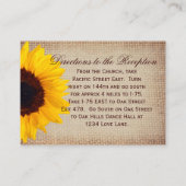 Rustige zonnebloem-uithuwelijkingskaarten informatiekaartje (Achterkant)