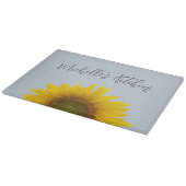 Rustige zonnebloem voor Monogram Snijplank (Hoek)